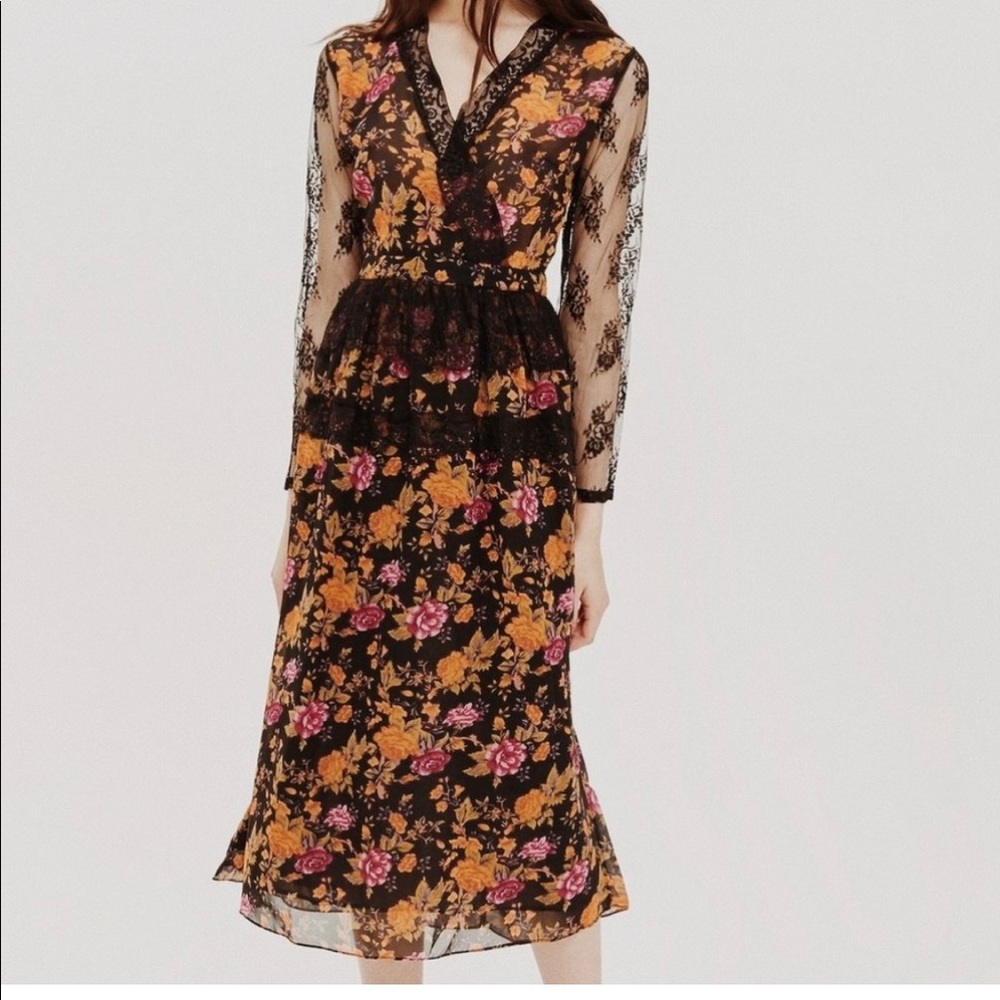 Topshop Lace Floral Dress